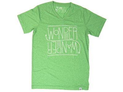 Wonder/Wander V-Neck 3 apparel brand custom hem mint shirt tag three tri blend v neck words