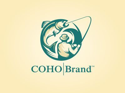 Coho brand logo coho brand fish fisherman fishing logo