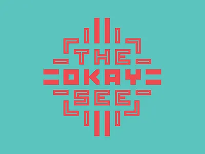 Native Pattern for The Okay See apparel brand logo native native american salmon screenprinting tahiti blue typography