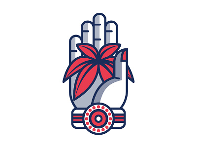 Palm Trees brand branding clothing design graphic icon illustration line logo red star tree