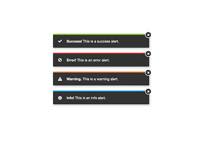 User Notifications alerts dark error flat info messages notifications success ui warning
