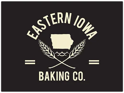 Eastern IA Baking Co. Logo bakery branding food logo mississippi water wheat