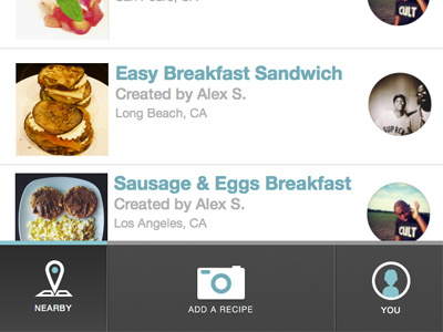 Poprica App (Screen 2) app recipe ui