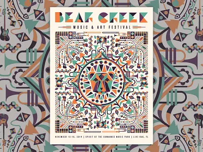 Bear Creek Poster concert poster geometric gig poster illustration music psychedelic symmetry vector