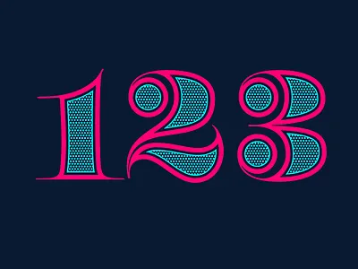 123 Figures contrast didone figures hand drawn hand lettered lettering letters numbers