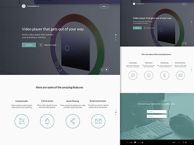 Landing Page for Customplayer.io customplayer flat landing page ui design video player web design