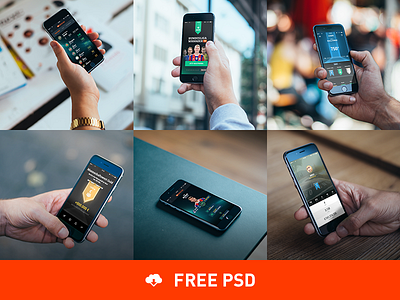 6 Photorealistic iPhone 6 mockups cobe cobemunich free freebie interface iphone mockups münchen psd psddd template ui