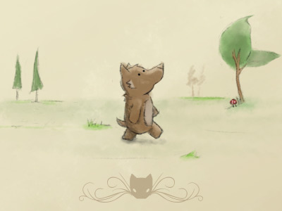 Dog dog illustration stuff trees watermark