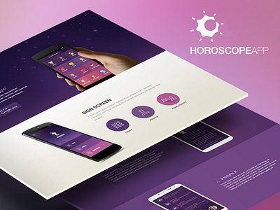 Website of The Horoscope App android bangalore flat horoscope india ios7 kerala landing page psd website zodiac