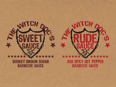 Witch Doc's Barbecue Sauces bbq craft food label rude sauce sketch sweet witch doctor