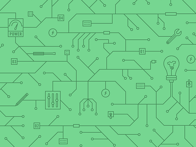 API Illustration api apps circuit board light bulb lines pattern pencil tech teespring wires