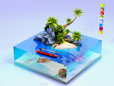 Poly Nesia c4d landscape low poly polynesia tahiti