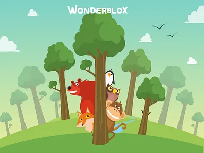 Stui fox fun game illustration kids monkey vector
