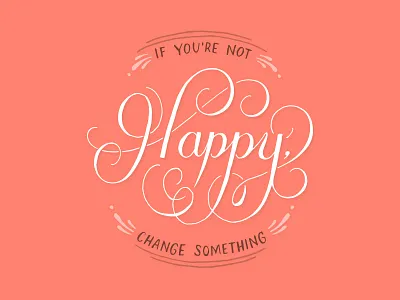 Happiness 1 flourish h happy lettering script