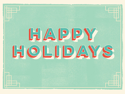 Holiday Post Card 2d badge card christmas card graphic design holiday illustrator print design texture typography vintage