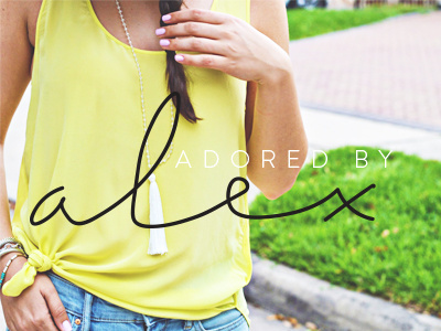 adored by alex / logo black blog fashion logo sans sans serif script