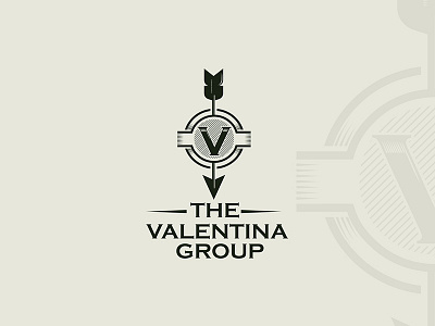 Valentina arrow badge classic design elegent logo love retro romance simple vintage