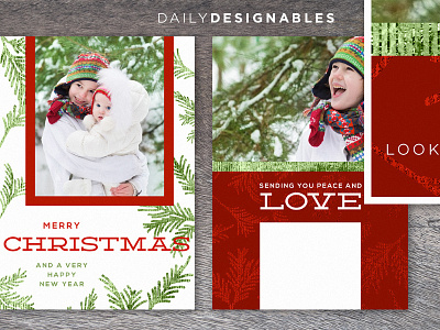 2014 christmas photo card template branch card christmas glitter gold holiday modern photo card psd template