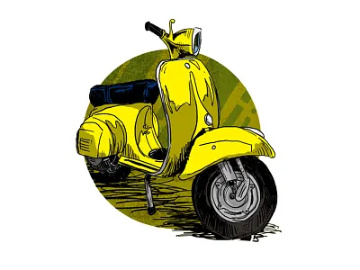 Vespa 175 illustration photoshop vespa