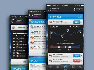 Sports betting app concept app betting concept ios iphone psd sport