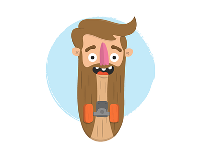 Skate Beard beard character pen tool skateboard