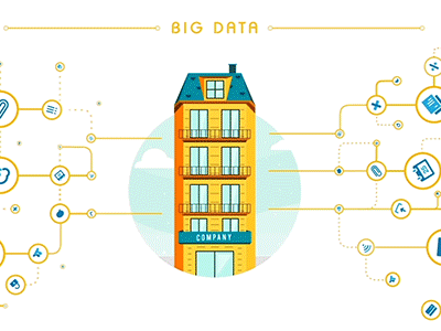 Shortways Company Intro 02 big data building company data flat gif morphing transition