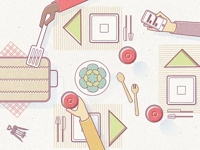 Gathering around a meal cook drink eat food friends kitchen restaurant salad table wine