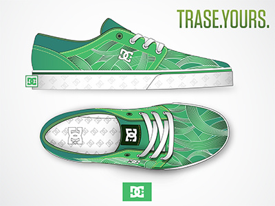 Shoe Design dc flow green pattern shoes skateboard street