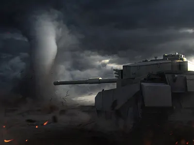 Into the storm 3d dark illustration photoshop tank