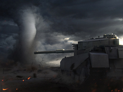 Into the storm 3d dark illustration photoshop tank