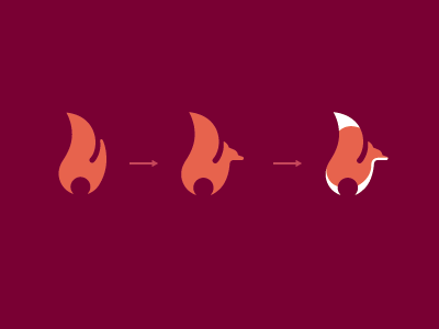 Flame Fox animal fire flame fox logo mark minimal simple