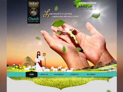 Church christians chrurch graphics header illustrations jesus logo montage mountains navigation search box website