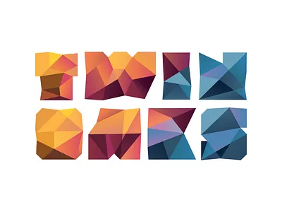 Twin Oaks Type color geometry lettering polygon triangles twinoaks type