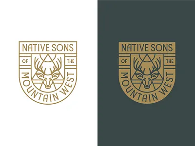 NSMW Badge badge branding crest deer emblem idaho illustration logo mountain rinker seal west
