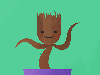 Dancing Groot comics dancing design groot happy illustration marvel movie texture