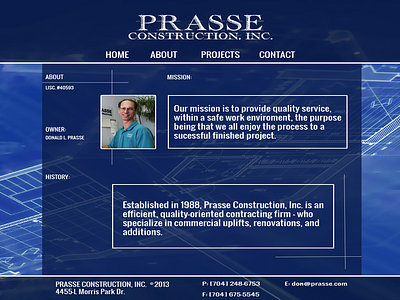 Prasse Construction - Website css3 html5 jquery website