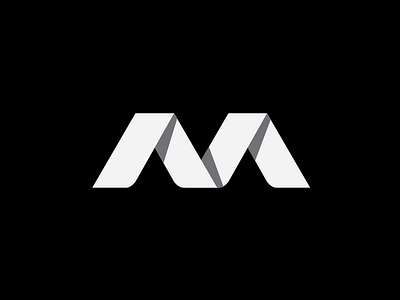 M brand design flat logo mark minimal technical