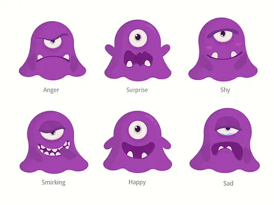 Little Monsters expression flat image ui