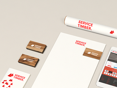 Timber Supplies branding logo red service timber tree