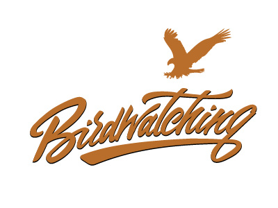 Birdwatching calligraphy handwriting lettering t shirt typography
