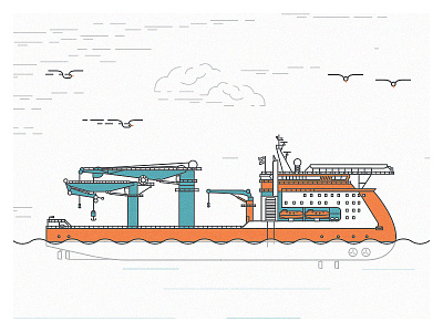 Supply Boat - Ulstein X-bow boat clouds gas offshore oil platform seagull ulstein vessel x bow