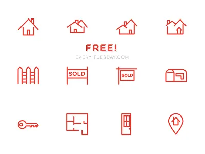 Free Real Estate Vector Icon Set ai eps free freebie home house icon icons real estate vector
