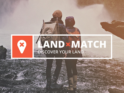 Land Match Logo alabama backpack branding hike icon illustration land logo map match outdoors pin