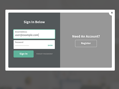 Sign In Modal modal register sign in