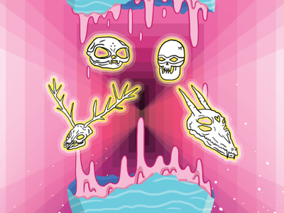Broken Planet Skull Portal goo illustration planet skulls space trippy