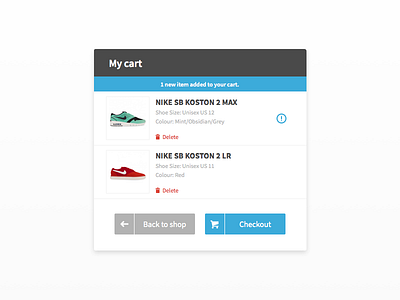 Simple Cart alert buy card cart icon sketch sketch app ui