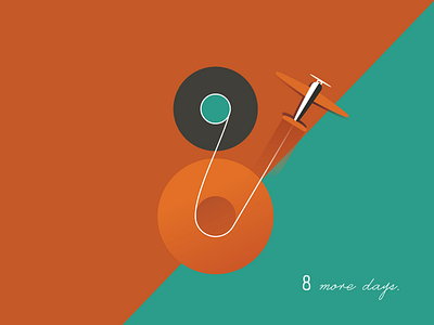 8 DAYS 8 eight illustration numbers plane spain typography