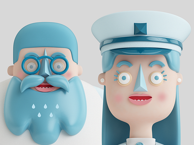 GENTE blue c4d girl man render