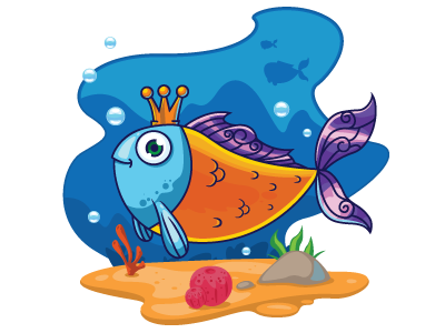 Free Cartoon Fish Illustration ai animal character download eps fish free freebie illustration king sea vector