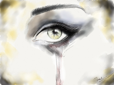 Hold On - Society6 beauty draw eye fiftythree girl hand paper pencil sad society6 sorrow tear